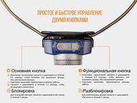 Фонарь налобный Fenix HL40R Cree XP-LHIV2 LED серый HL40RGY - фото 6