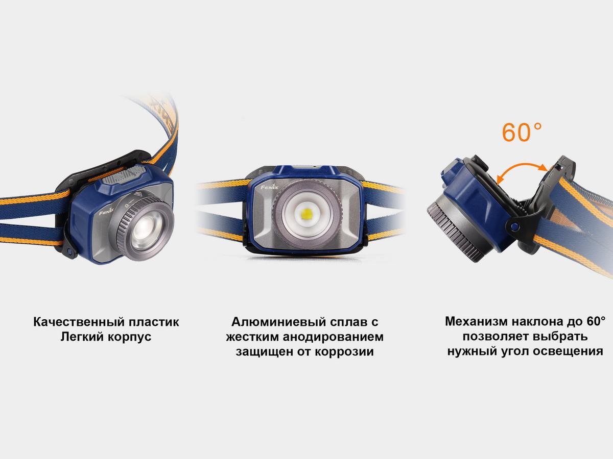 Фонарь налобный Fenix HL40R Cree XP-LHIV2 LED серый HL40RGY - фото 8