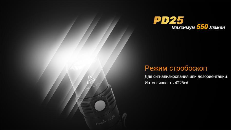Фонарь ручной Fenix PD25+16340 USB - фото 4
