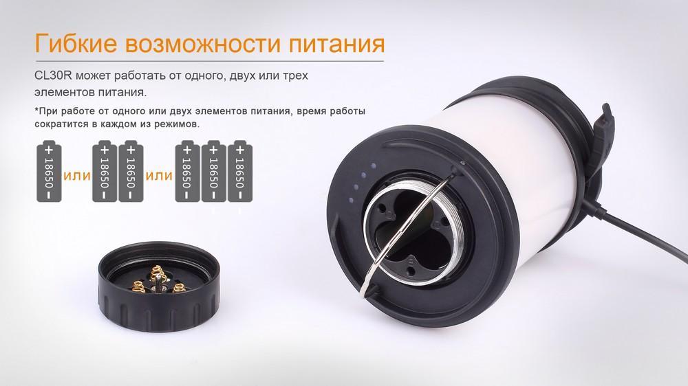 Фонарь кемпинговый Fenix CL30R черный - фото 20
