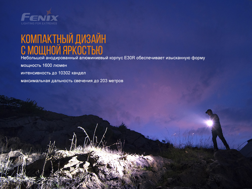Фонарь ручной Fenix E30R Cree XP-L HI LED - фото 12