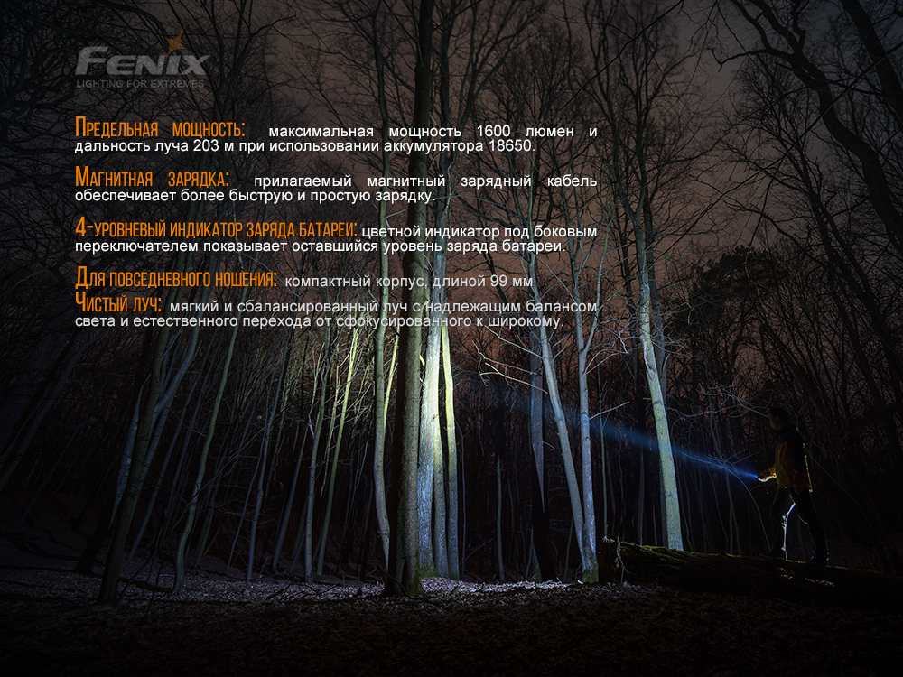 Фонарь ручной Fenix E30R Cree XP-L HI LED - фото 11