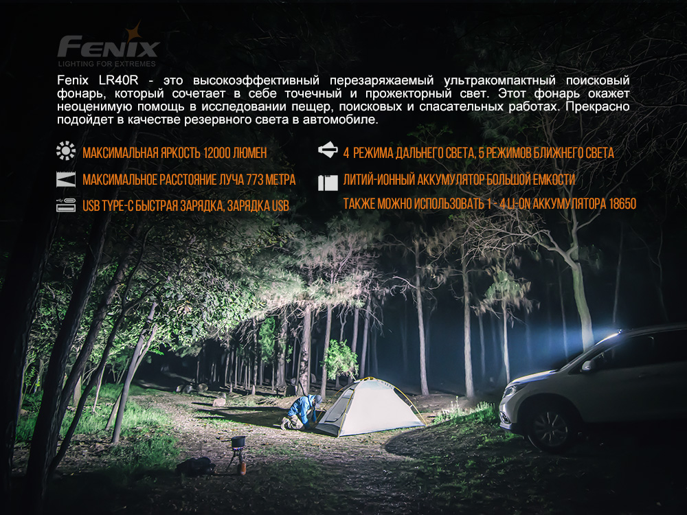 Фонарь ручной Fenix LR40R - фото 11