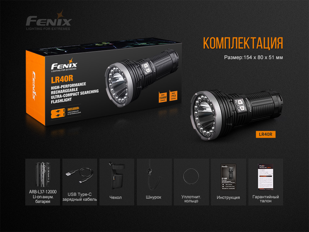 Фонарь ручной Fenix LR40R - фото 15