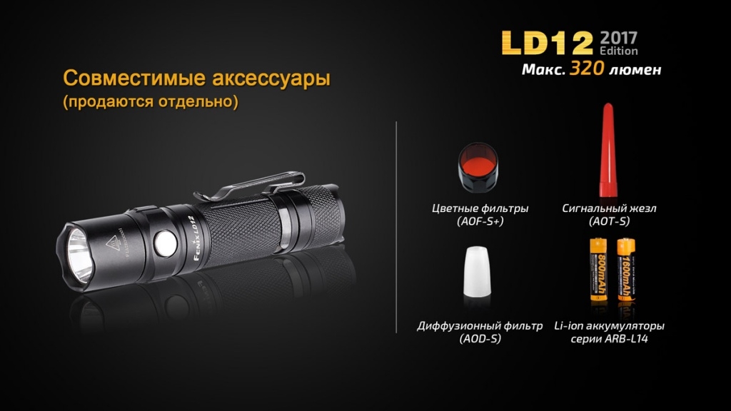 Фонарь ручной Fenix LD12 CREE XP-G2 R5 2017 - фото 6