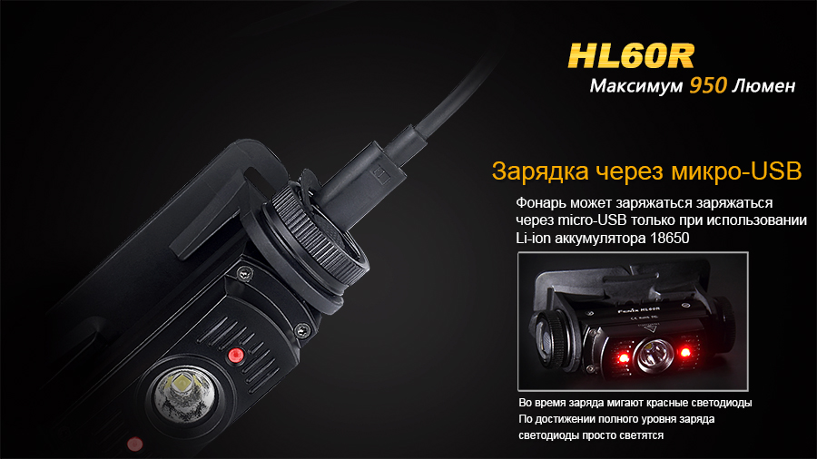 Фонарь налобный Fenix HL60R Cree XM-L2 U2 Neutral White LED - фото 16