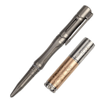 Фото Набор фонарь ручной Fenix F15 + Fenix T5Ti тактическая ручка голубая