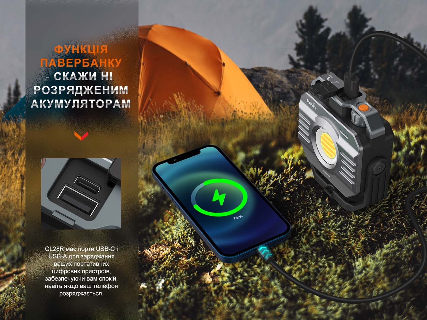 Фонарь многофункциональный Fenix CL28R с функцией Powerbank (10 000 mAh) - фото 13