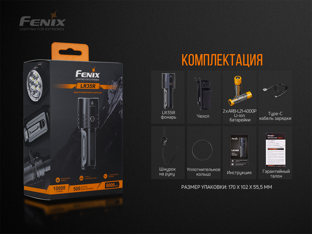 Фонарь ручной Fenix LR35R - фото 17