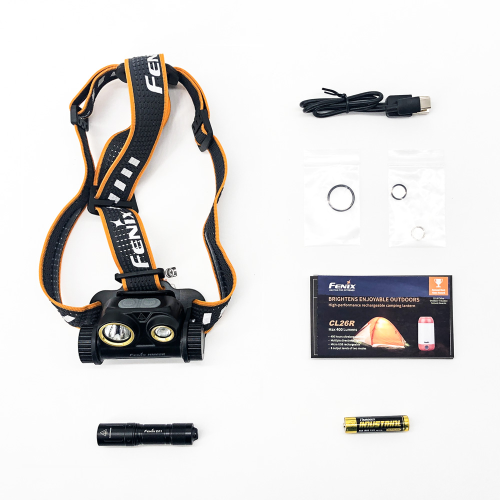 Налобный фонарь Fenix HM65R + фонарь ручной Fenix E01 V2.0 в подарок - фото 1