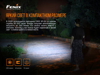 Фото Фонарь ручной Fenix E02R черный E02Rblk