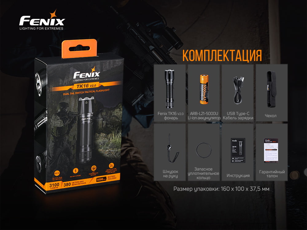 Фонарь ручной Fenix TK16 V2.0 - фото 5