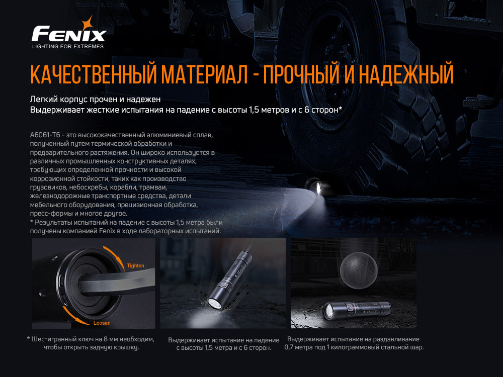Фонарь ручной Fenix WF30RE - фото 8