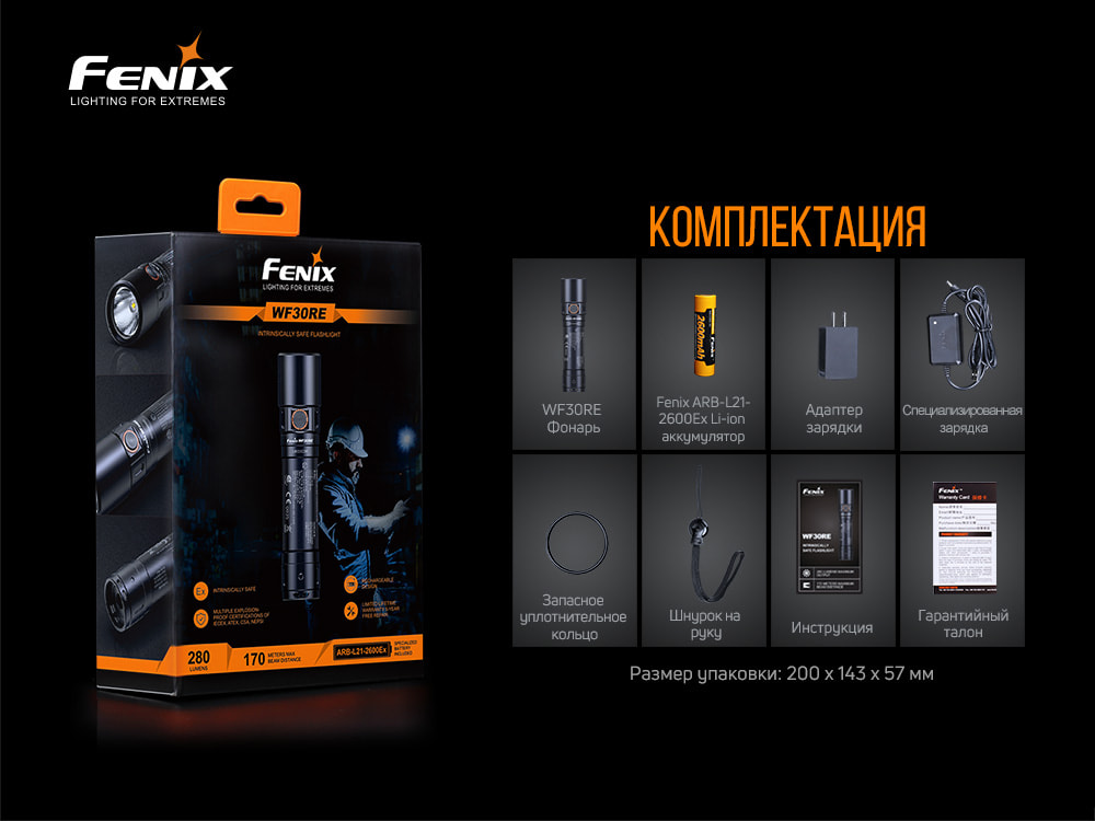 Фонарь ручной Fenix WF30RE - фото 5