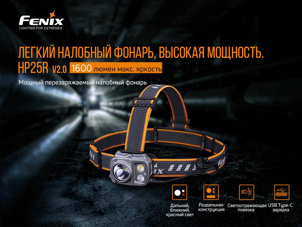 Фонарь налобный Fenix HP25R V2.0 HP25RV20 - фото 16