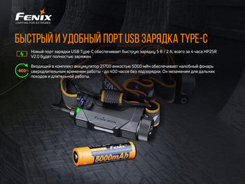 Фото Фонарь налобный Fenix HP25R V2.0 HP25RV20