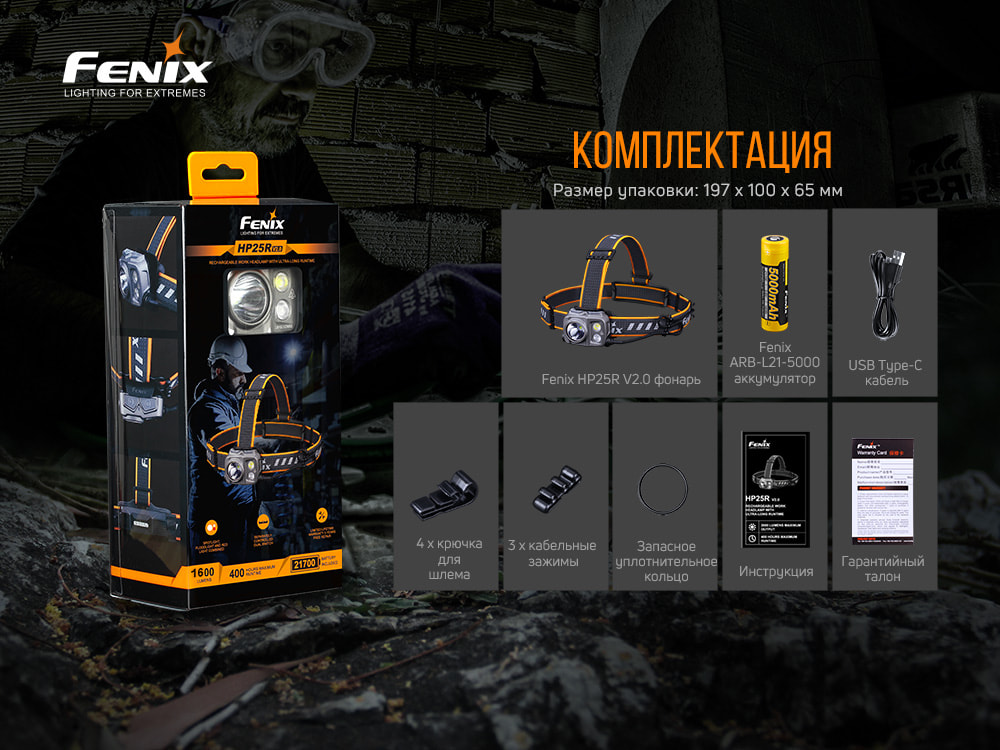 Фонарь налобный Fenix HP25R V2.0 HP25RV20 - фото 13