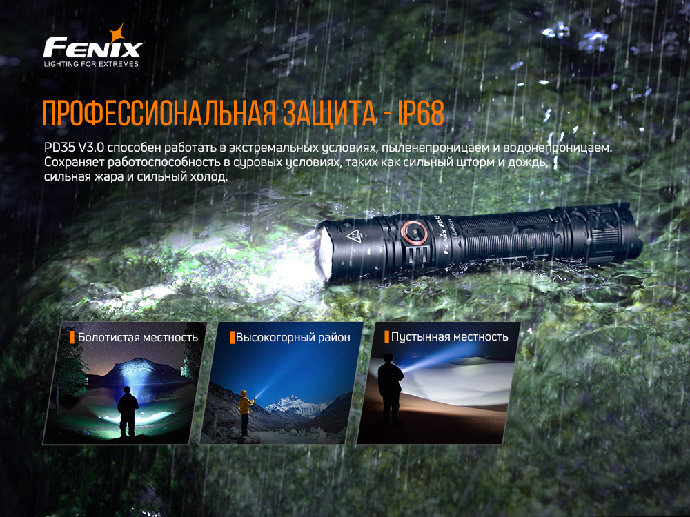 Фонарь ручной Fenix PD35 V3.0 PD35V30 - фото 6