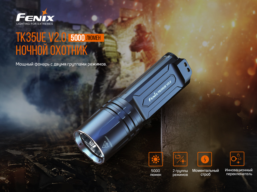 Фонарь ручной Fenix TK35UE V2.0 TK35UEV20 - фото 17