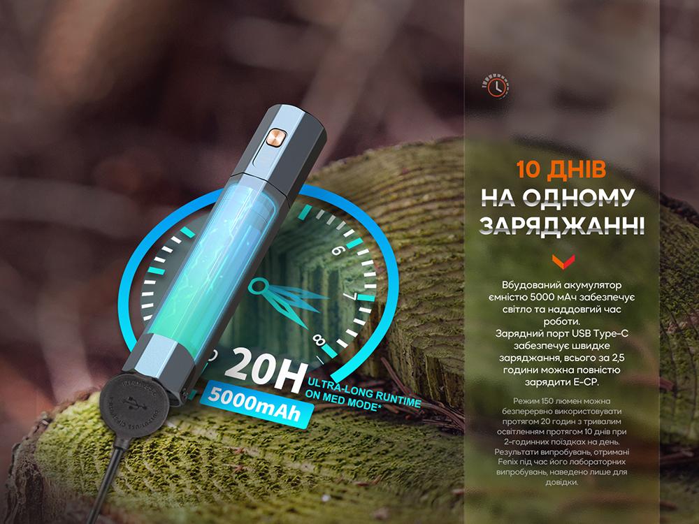 Фонарь ручной Fenix E-CP черный E-CPblack - фото 14