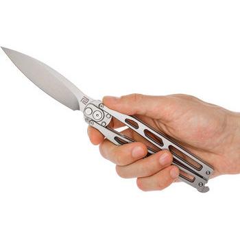 Фото Нож Artisan Kinetic Balisong Silver 1823PL-ST 2798.02.06