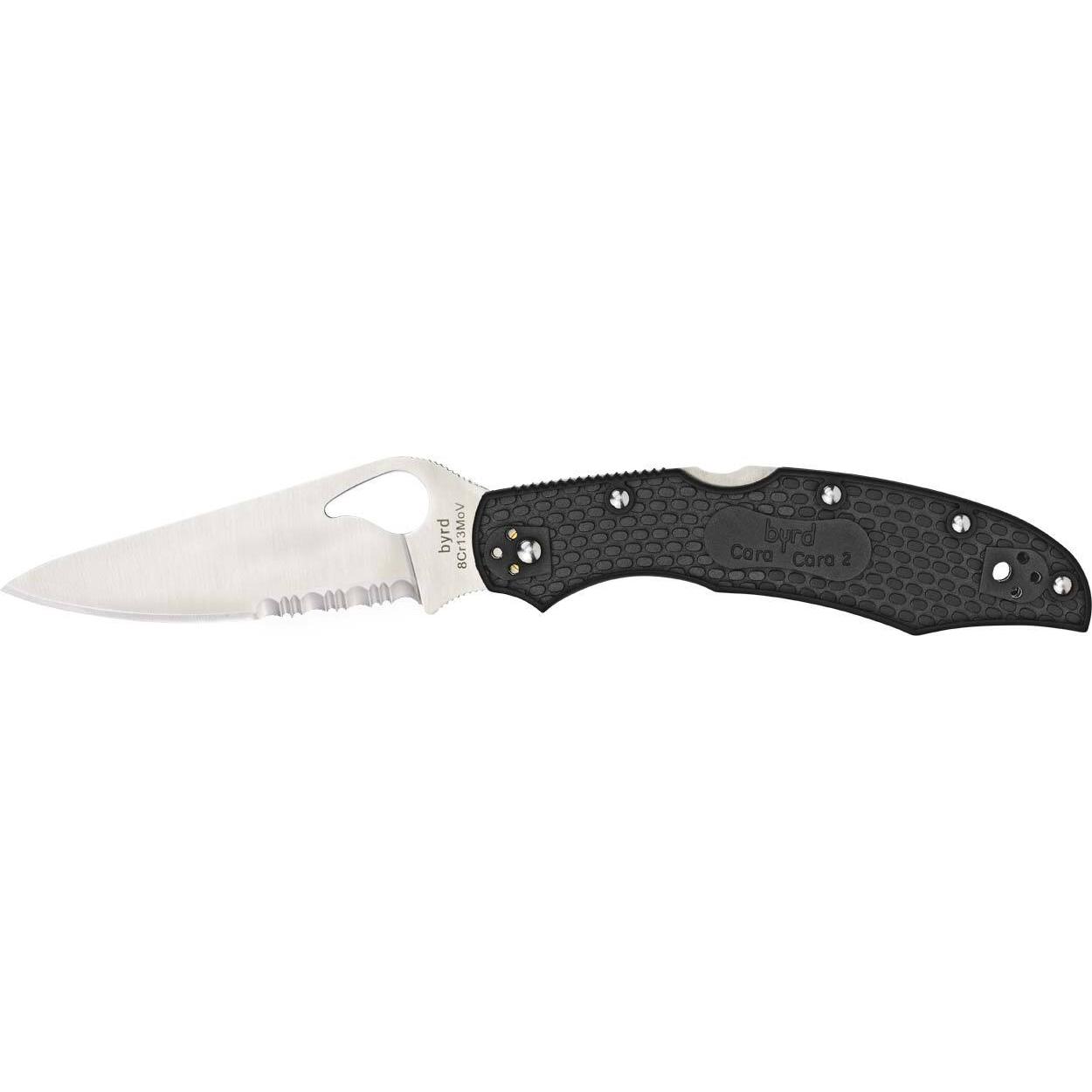 Нож Spyderco Byrd Cara Cara2 FRN Black Half Serrated BY03PSBK2 87.11.17 - фото 2