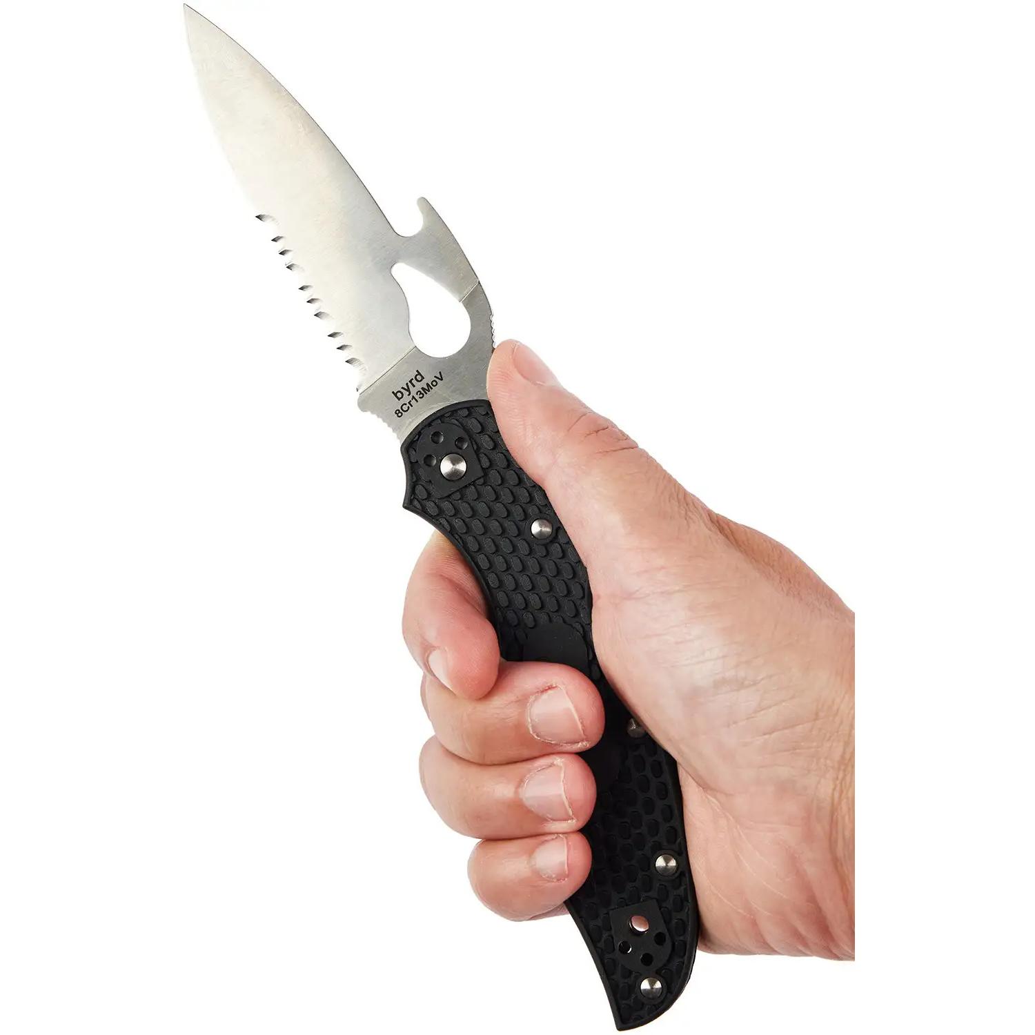 Нож Spyderco Byrd Cara Cara 2 Half Serrated BY03PSBK2W 87.13.85 - фото 5