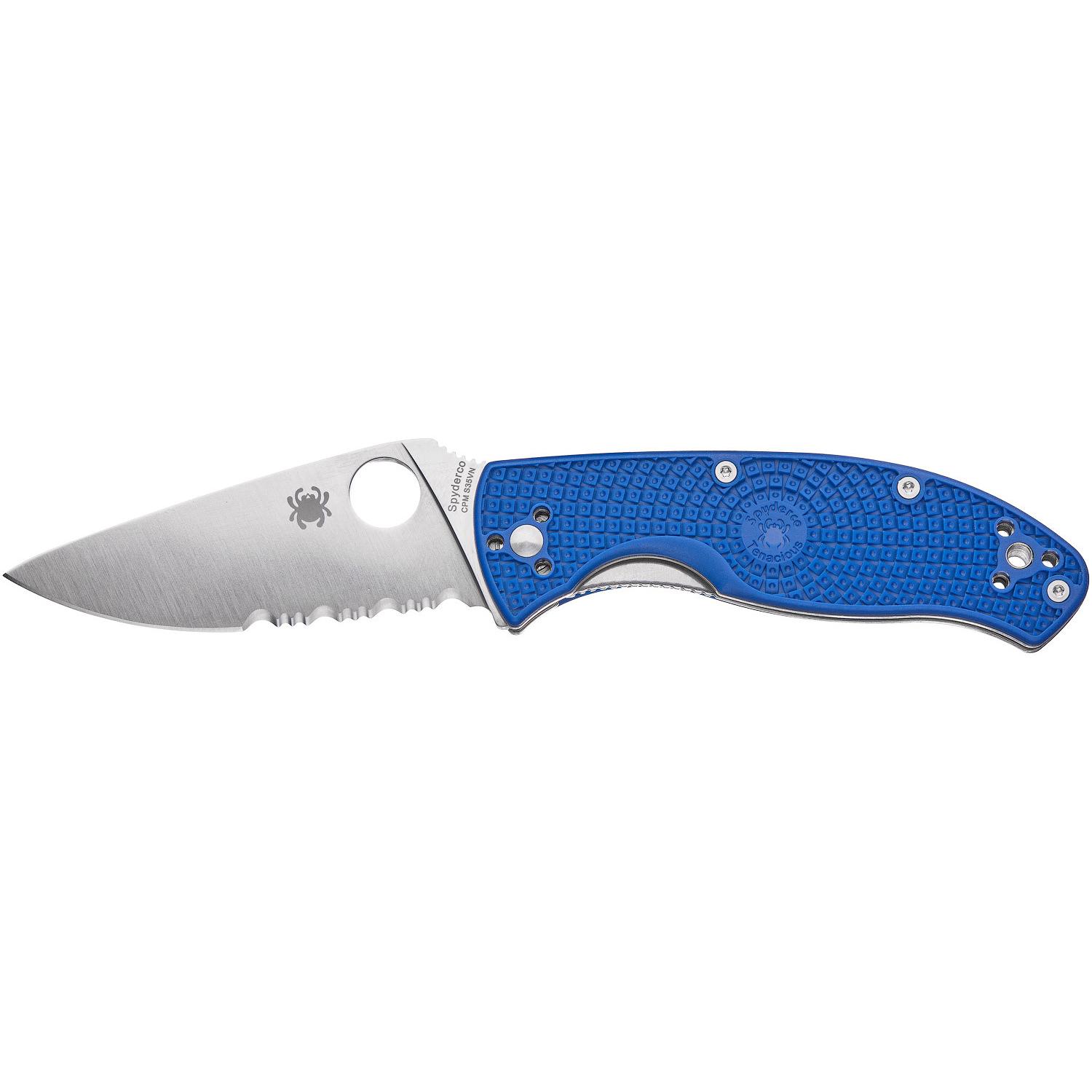 Нож Spyderco Tenacious blue полусеррейтор C122PSBL 87.14.81 - фото 1