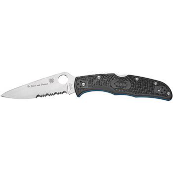 Фото Нож Spyderco Endura 4 Thin Blue Line полусеррейтор C10FPSBKBL 87.14.82