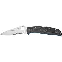 Нож Spyderco Endura 4 Thin Blue Line полусеррейтор C10FPSBKBL 87.14.82 - фото 1