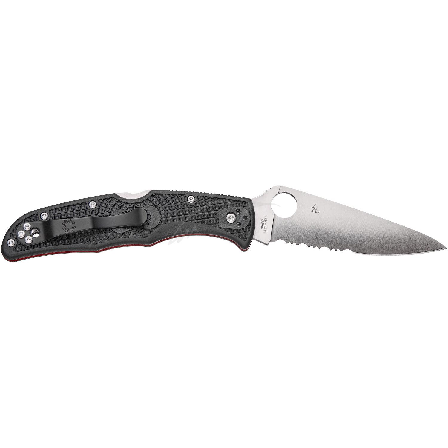 Нож Spyderco Endura 4 Thin Red Line полусеррейтор C10FPSBKRD 87.14.88 - фото 2