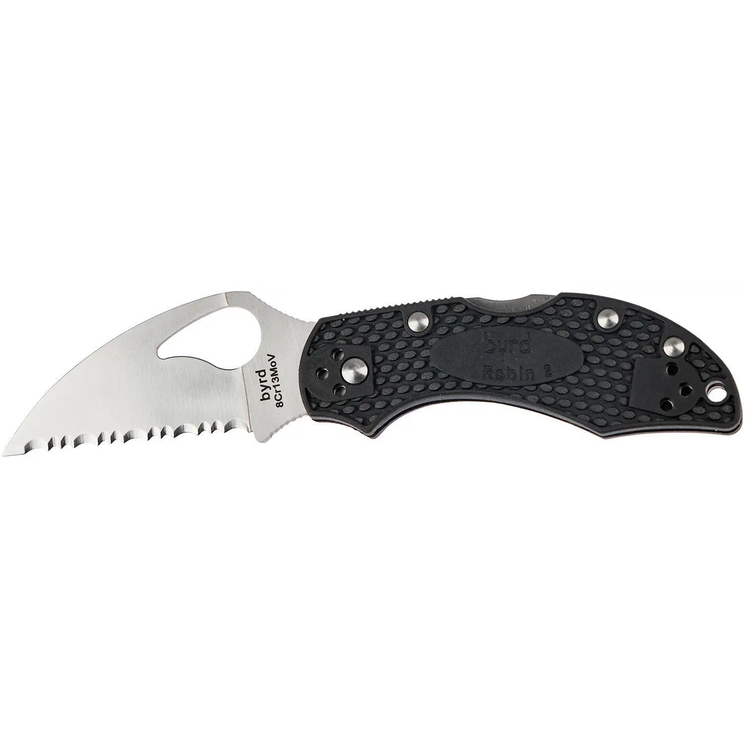 Нож Spyderco Byrd Robin 2 Wharncliffe Serrated BY10SBKWC2 87.15.12 - фото 1