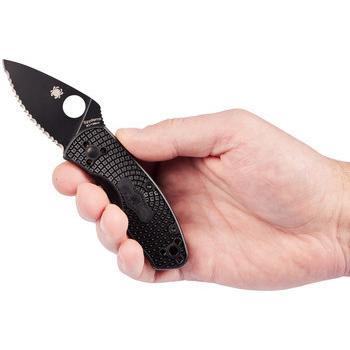 Фото Нож Spyderco Ambitious Lightweight Black Serrated C148SBBK 87.15.44