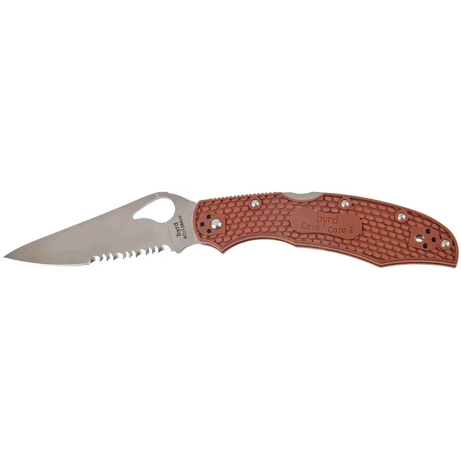 Нож Spyderco Byrd Cara Cara 2 Half Serrated Brown BY03PSBN2 87.15.58 - фото 1