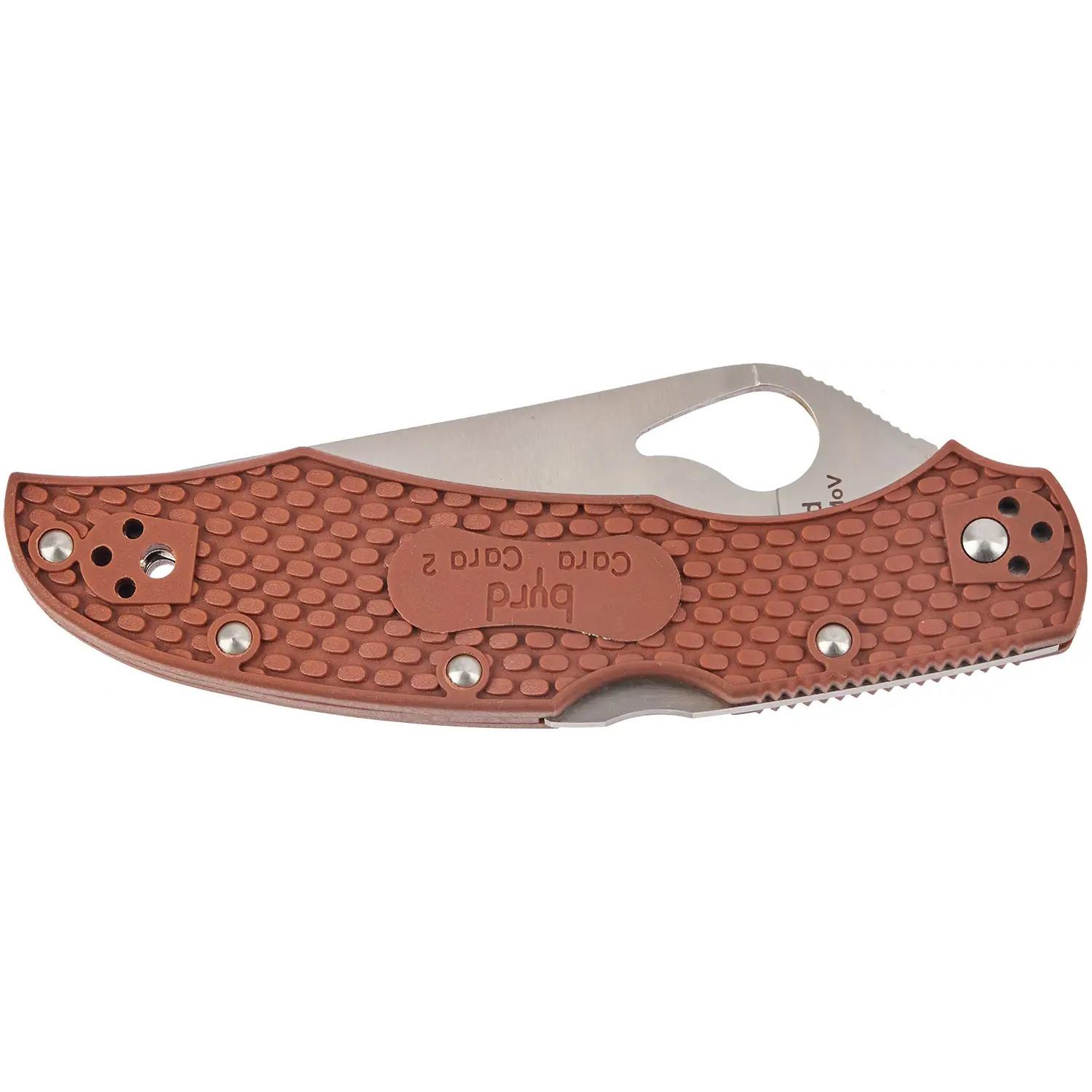 Нож Spyderco Byrd Cara Cara 2 Half Serrated Brown BY03PSBN2 87.15.58 - фото 3