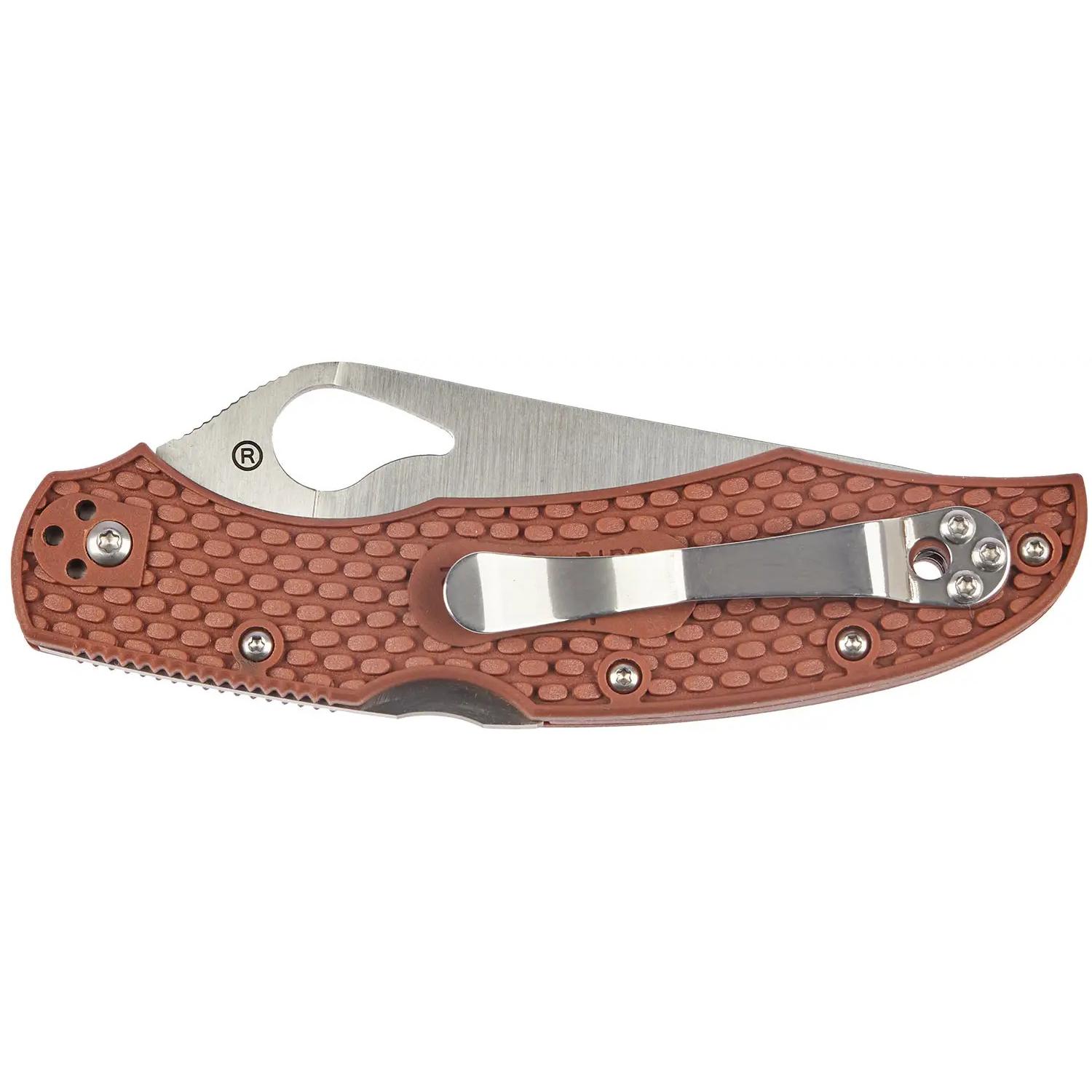 Нож Spyderco Byrd Cara Cara 2 Half Serrated Brown BY03PSBN2 87.15.58 - фото 4