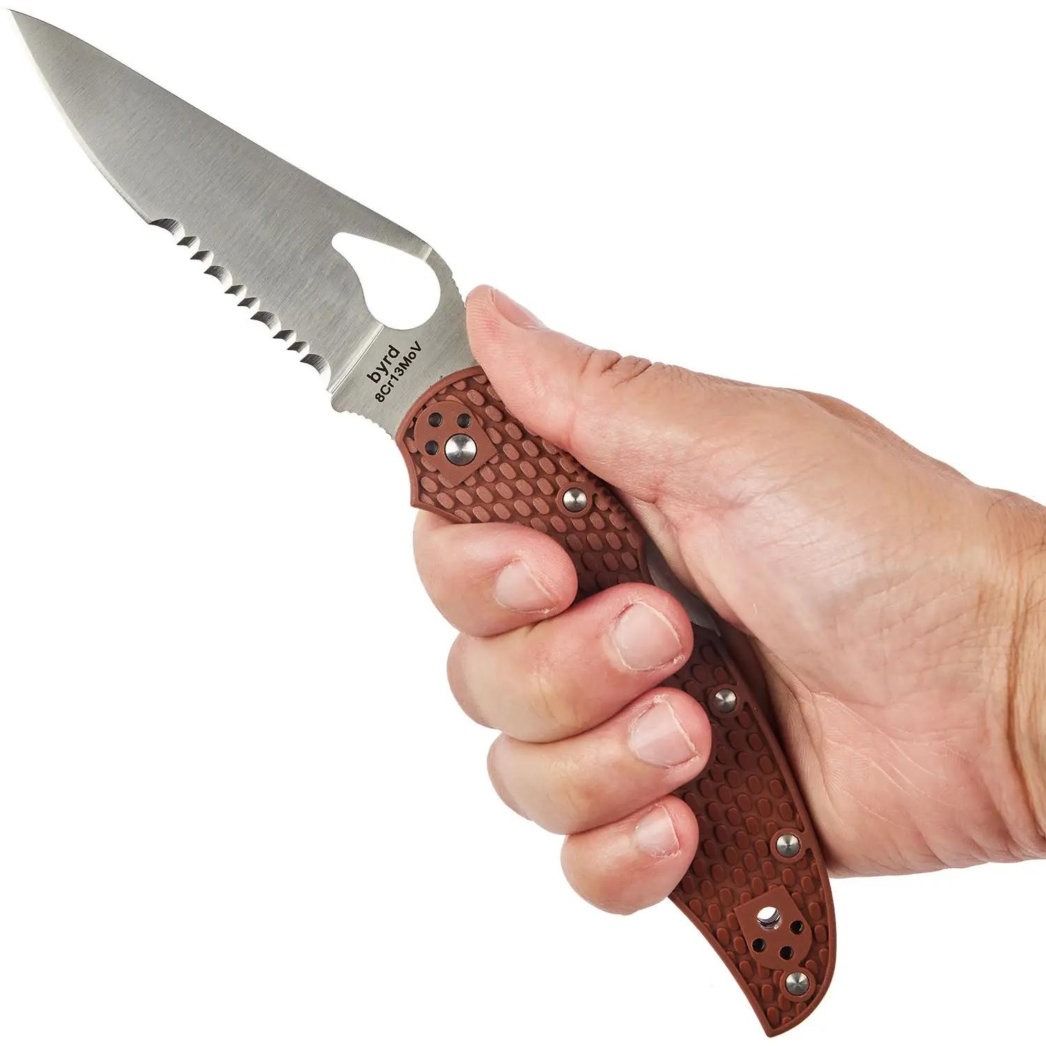 Нож Spyderco Byrd Cara Cara 2 Half Serrated Brown BY03PSBN2 87.15.58 - фото 5