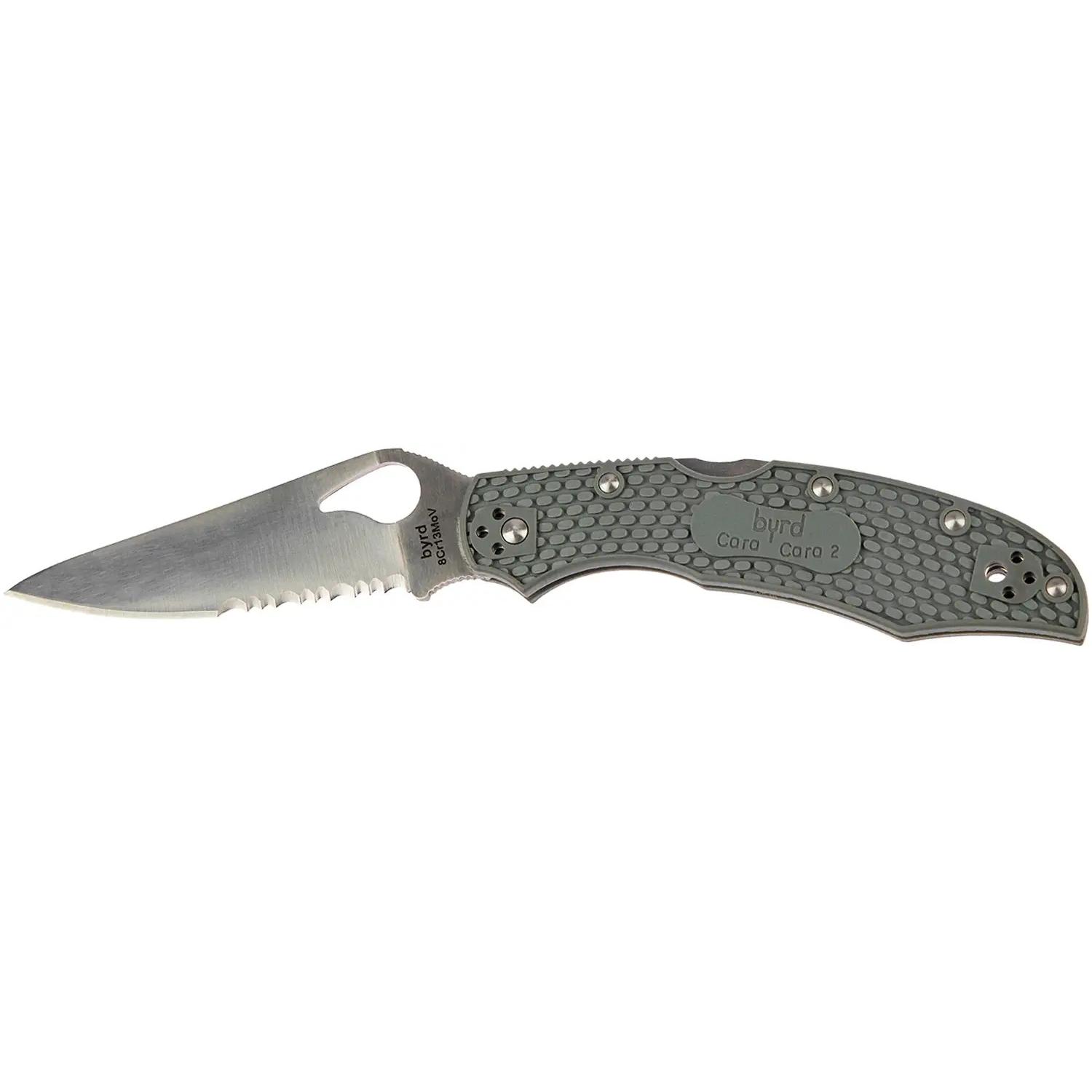 Нож Spyderco Byrd Cara Cara 2 Half Serrated Gray BY03PSGY2 87.15.59 - фото 1