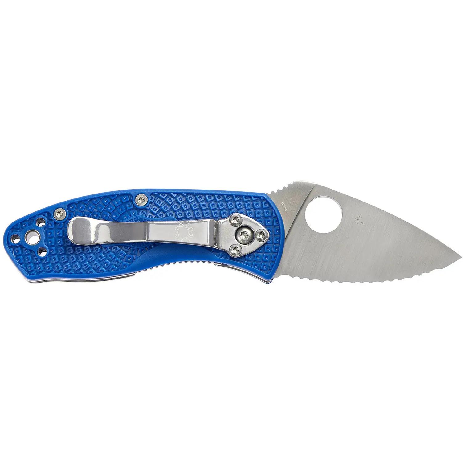 Нож Spyderco Ambitious Lightweight Blue Serrated C148SBL 87.15.97 - фото 2