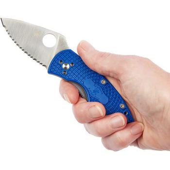 Фото Нож Spyderco Ambitious Lightweight Blue Serrated C148SBL 87.15.97