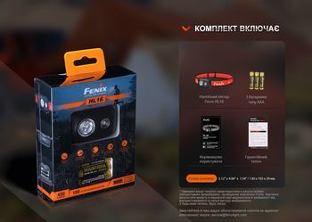 Фото Фонарь налобный Fenix HL16 AAA черный