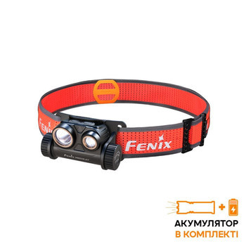 Фото Фонарь налобный для бега Fenix HM65R-DT, черный