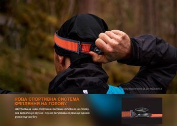 Фото Фонарь налобный для бега Fenix HM65R-DT, черный