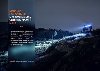 Фото Фонарь налобный для бега Fenix HM65R-DT, фиолетовый