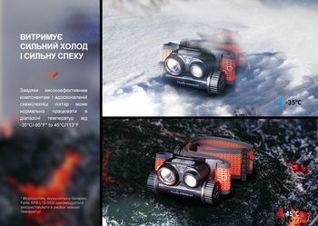 Фото Фонарь налобный для бега Fenix HM65R-DT, фиолетовый