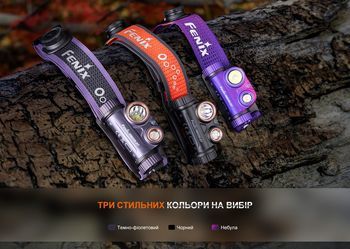 Фото Фонарь налобный для бега Fenix HM65R-DT, лиловый
