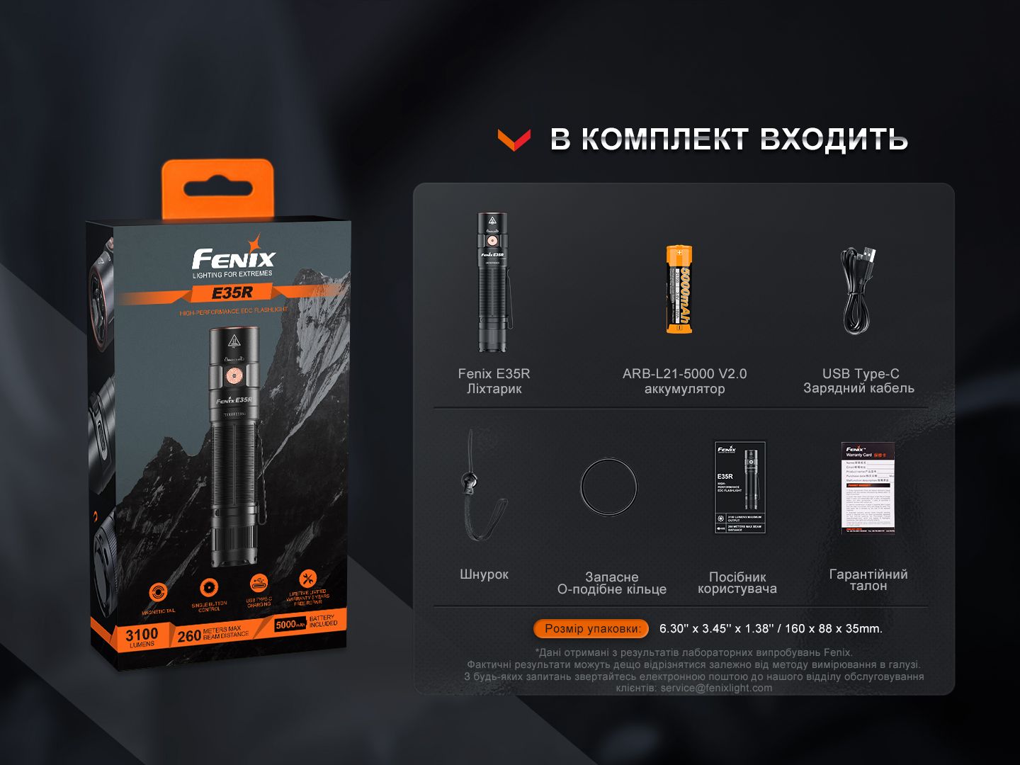 Фонарь ручной Fenix E35R - фото 14