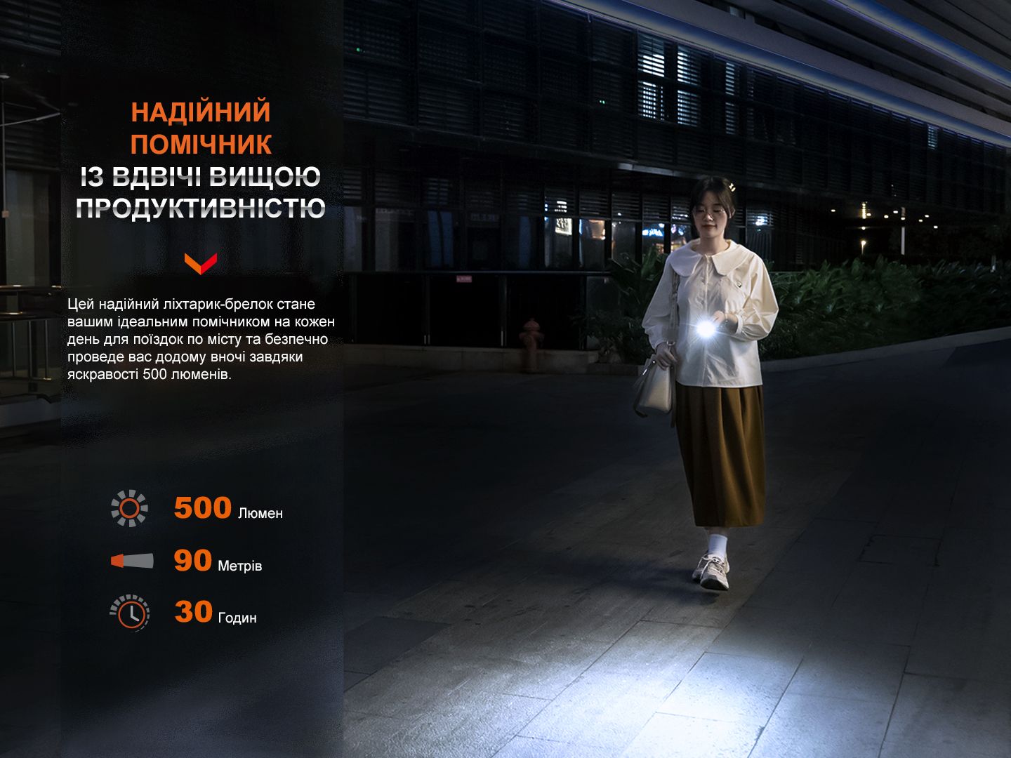 Фонарь наключный Fenix E03R V2.0, синий - фото 17