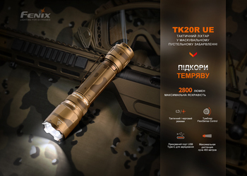 Фото Фонарь тактический Fenix TK20R UE, темно-зеленый