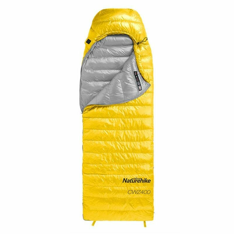 Спальник з натуральним пухом Naturehike CWZ400 NH19W400-Z, (7°C), p-р L, жовтий - фото 1